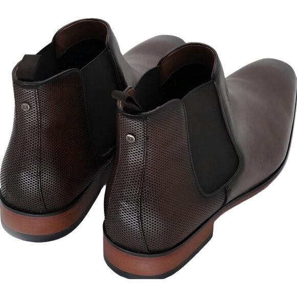 Tommy Hilfiger Men\'s Sesame Chelsea Dress Boots Dark Brown 13M main image 4